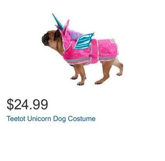 Costco Teetot unicorn dog costume offer