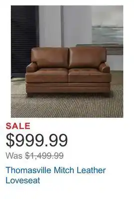 Costco Thomasville mitch leather loveseat offer