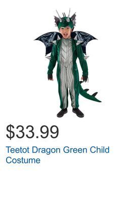 Costco Teetot dragon green child costume offer