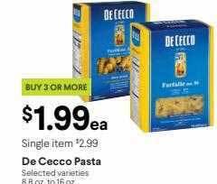 Nob Hill De cecco pasta offer
