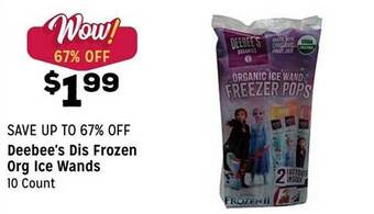 Grocery Outlet Deebee's dis frozen org ice wands offer
