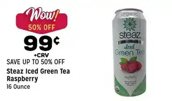 Grocery Outlet Steaz iced green tea raspberry offer