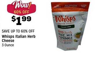 Grocery Outlet Whisps italian herb cheese offer