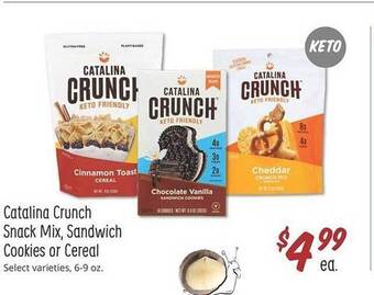 Sprouts Farmers Market Catalina crunch snack mix sandwich cookies or cereal offer