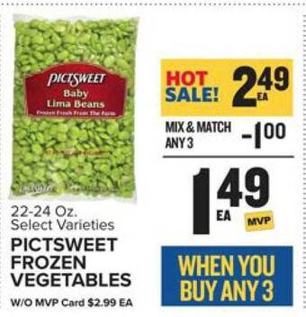 Food Lion Pictsweet frozen vegetables offer