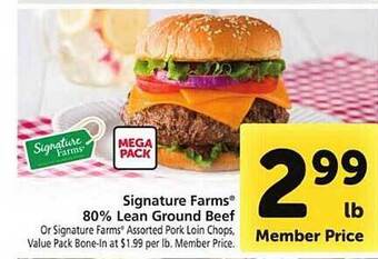 Safeway Signature farms 80% lean ground beef offer
