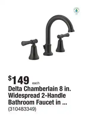 The Home Depot Delta chamberlain 8 in. widespread 2-handle bathroom faucet in matte black offer