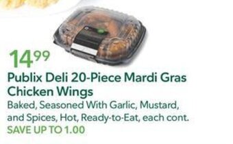 Publix Publix Deli 20-Piece Mardi Gras Chicken Wings offer