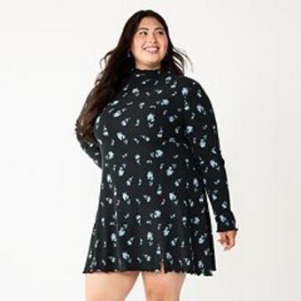 Kohl's Juniors' plus size so® print fit & flare mini dress offer