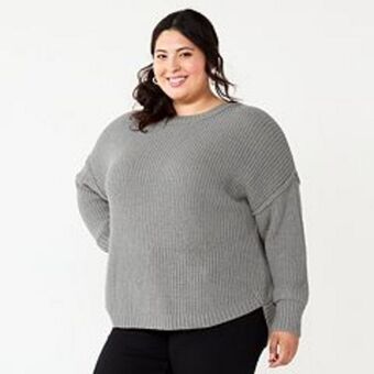 Kohl's Juniors' plus size so® cozy shirttail hem sweater offer