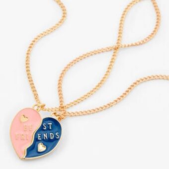 Claire's Best friends break apart heart pendant necklaces - 2 pack offer
