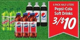 Rouses Pepsi-cola soft drinks offer