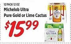 Rouses Michelob ultra pure gold or lime cactus offer