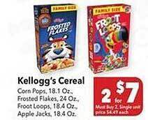 Vallarta Supermarkets Kellogg's cereal offer