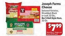Vallarta Supermarkets Joseph farms cheese offer
