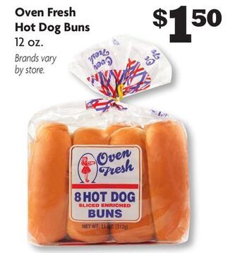 Family Dollar Oven fresh hot dog buns offer