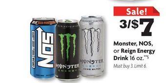 Family Dollar Monster, nos, or reign energy drink offer