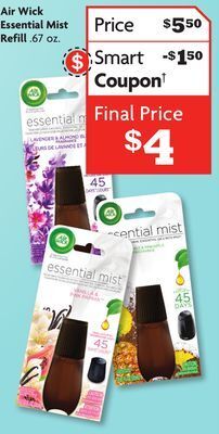 Family Dollar Air wick essential mist refill offer