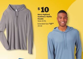 Family Dollar Men's highland outfitters waffle hoodie offer