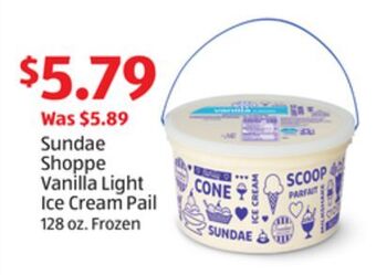 Aldi Sundae shoppe vanilla light ice cream pail offer