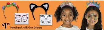 Dollar Tree Headbands with gem stickers offer