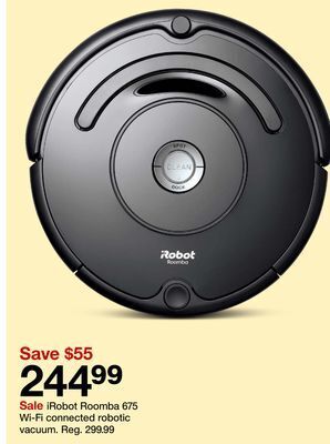 Target Irobot roomba 675 wi-fi connected robotic vacuum offer
