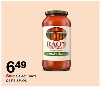Target Select rao's pasta sauce offer