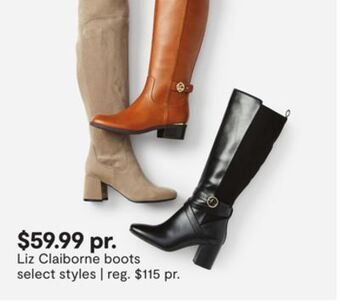 JC Penney Liz claiborne boots offer