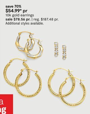 JC Penney 10k gold earrings offer