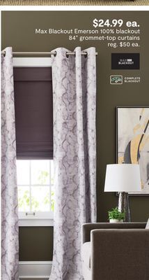 JC Penney Max blackout emerson 100% blackout 84" grommet-top curtains offer