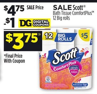 Dollar General Scott® bath tissue comfortplus™ offer