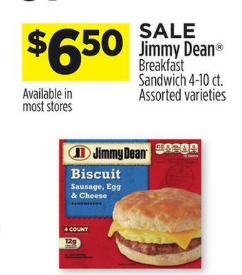 Dollar General Jimmy dean® breakfast sandwich offer