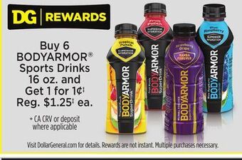 Dollar General Bodyarmor® sports drinks offer