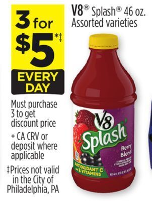 Dollar General V8® splash® offer