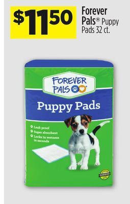 Dollar General Forever pals® puppy pads offer