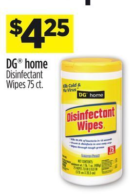 Dollar General Dg® home disinfectant wipes offer