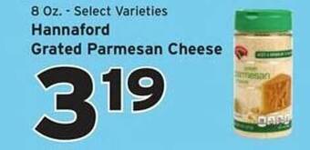 Hannaford Hannaford grated parmesan cheese offer