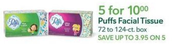 Publix Puffs Facial Tissue offer