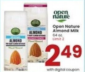 Albertsons Open Nature Almond Milk offer