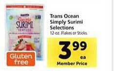 Safeway Trans ocean simply surimi selections offer