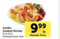 Safeway Jumbo cooked shrimp offer