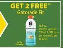 Safeway Gatorade fit offer