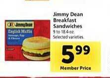Safeway Jimmy dean breakfast sandwiches offer