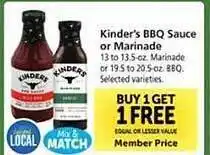 Safeway Kinder's bbq sauce or marinade offer