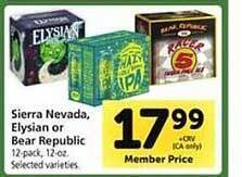 Safeway Sierra nevada, elysian or bear republic offer