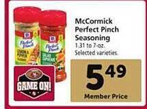 Safeway Mccormick perfect pinch seasoning offer