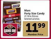 Safeway Mars party size candy offer