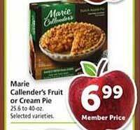 Safeway Marie callender's fruit or cream pie offer