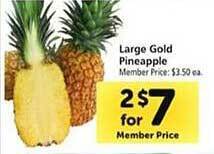 Safeway Large gold pineapple offer