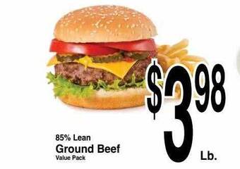 Super Saver 85% lean ground beef offer